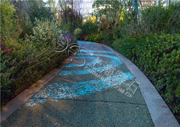 熒光膠粘石路面