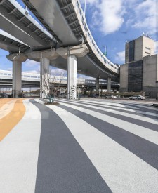 上海中環(huán)橋彩色透水混凝土項目